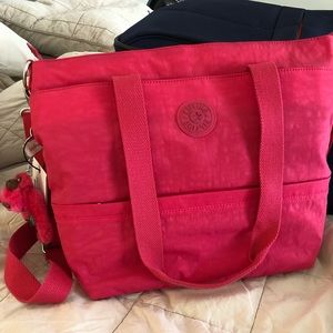 Kipling Tiffani Tote bright pink NwT